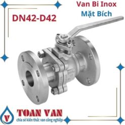 Hình ảnh minh họa van bi inox mặt bích DN42 với thiết kế hiện đại, cứng cáp và đáng tin cậy trong môi trường làm việc khắc nghiệt.