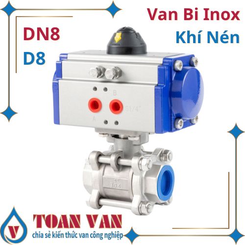 van bi điều khiển khí nén dn8-d8-phi 8-inox nối ren