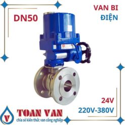 Hình ảnh van bi điện DN50 D50 phi 50 - chống gỉ sét, điều khiển tự động