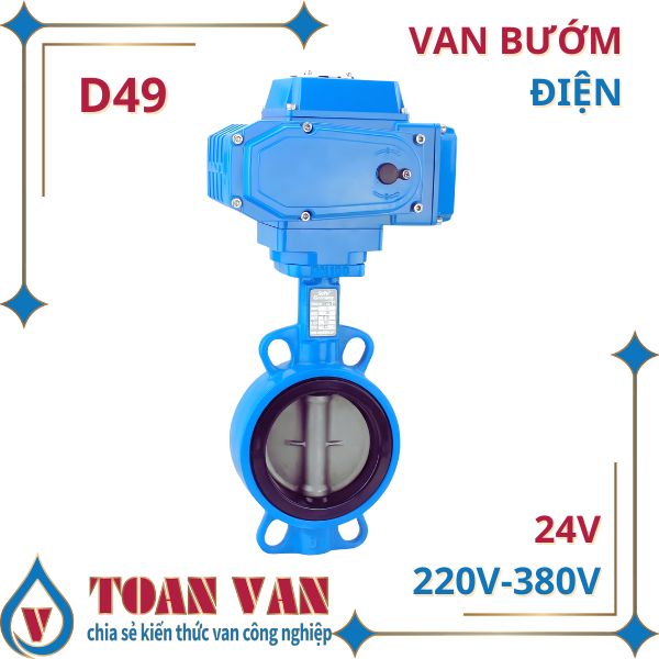 Hình ảnh van bướm điện DN49 D49 phi 49 - điều khiển điện 24v, 220v, 380v