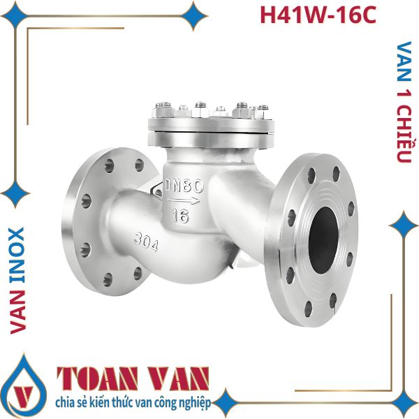 Van 1 chiều hơi H41W-16C Chengjiu Yuanda Real Valve, van inox mặt bích, kiểm soát dòng chảy một chiều trong hệ thống hơi nước, chịu nhiệt và áp suất cao.