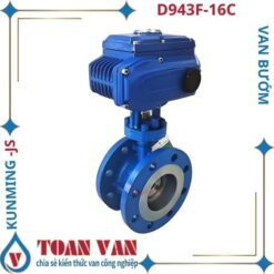 Van bướm D943F-16C thân gang, mặt bích, điều khiển điện, dùng cho hệ thống công nghiệp PN16