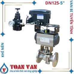 Van bi khí nén điều khiển tuyến tính DN125 tín hiệu 4-20mA, van công nghiệp lớn.