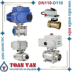 van bi inox nối ren điều khiển điện DN110, điện áp 220V, 24VDC/AC, 380V, chính hãng TOAN VAN