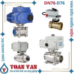 van bi inox nối ren điều khiển điện DN76, điện áp 220V, 24VDC/AC, 380V, chính hãng TOAN VAN