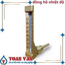 Nhiệt kế thủy ngân chân vuông góc kết nối ren 90° lắp ống nằm ngang đo nhiệt độ công nghiệp - Toanvan